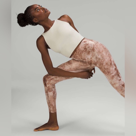 Lululemon Align HR Shine 25” Diamond Dye Misty Shell Cacao Diffuse Dot Foil NEW - Picture 4 of 11